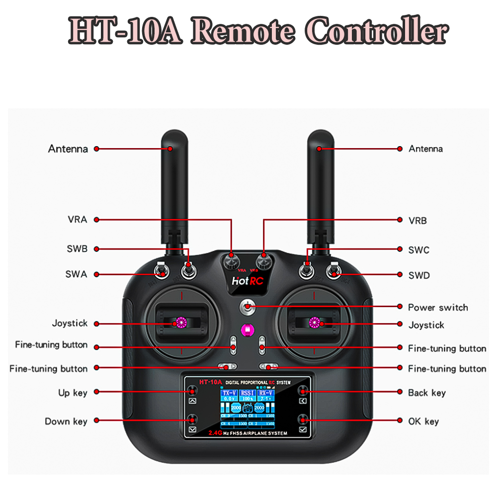 Hotrc HT-10A 2.4G 10CH Transmi - Rc Helicopter Motor review and price